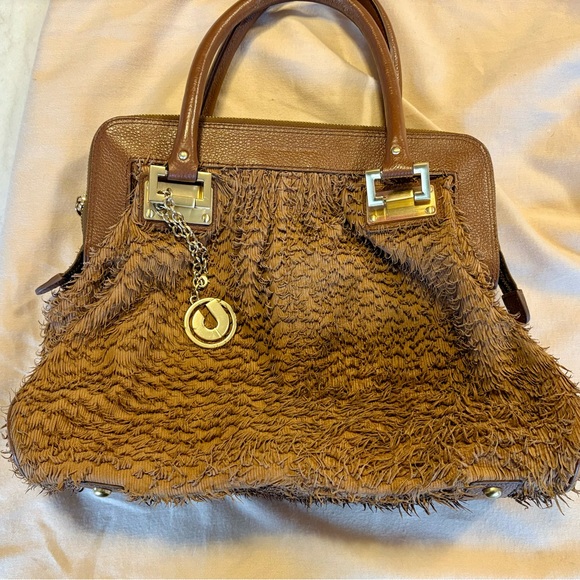 Charles Jourdan Textured Brown Satchel